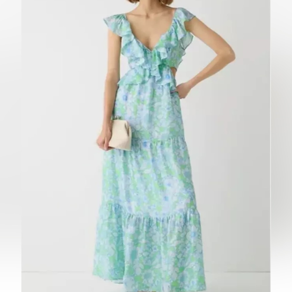 Brand new with tags J. Crew Collection ruffled cutout dress